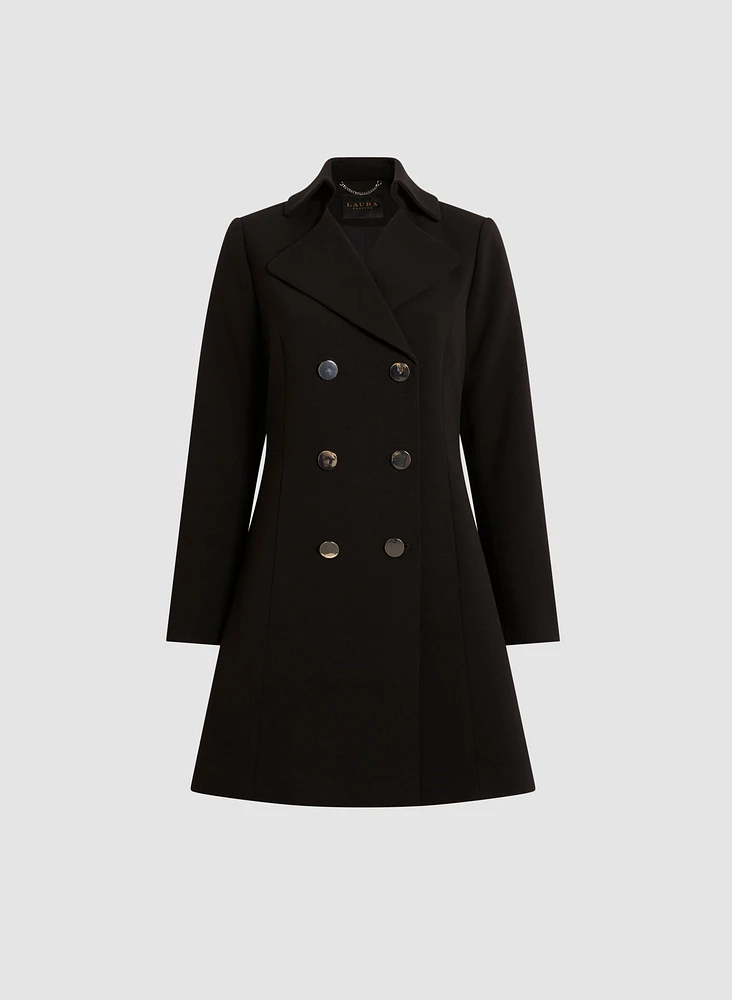 Manteau long et évasé en tricotine