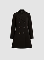 Manteau long et évasé en tricotine