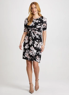 Floral Pleated Waist Dress