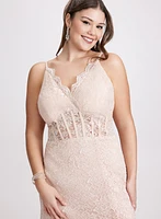 Corset-Style Lace Dress