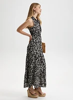 Robe maxi sans manches à col montant