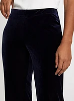 Pantalon Olivia à jambe large en velours – court