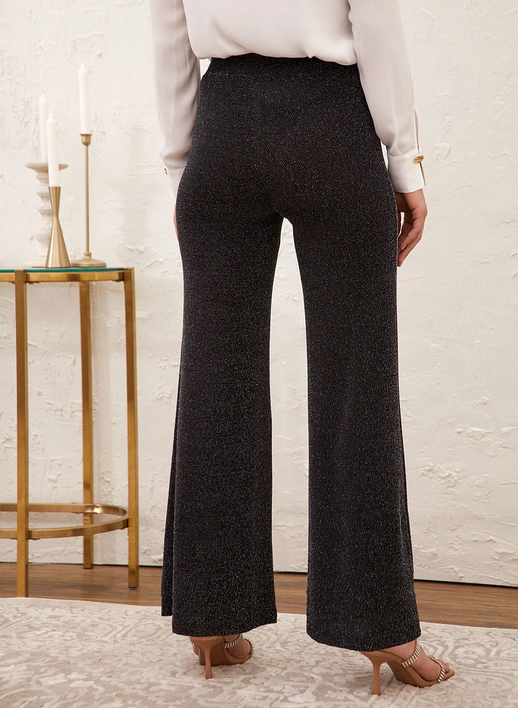 Pull-On Wide Leg Glitter Pants