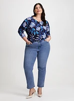 Paisley Top & Straight Leg Jeans