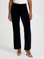 Pantalon Olivia à jambe large en velours – court