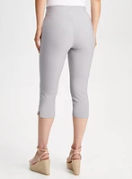 Pull-On Slit Detail Capris