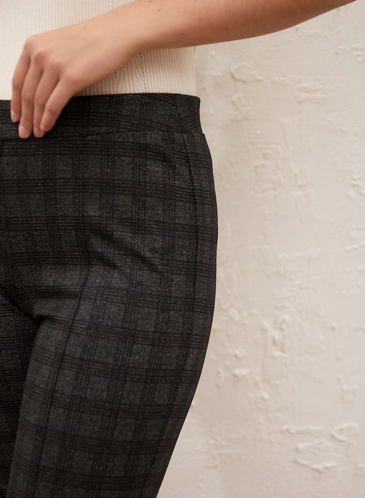 Pull-On Plaid Motif Pants