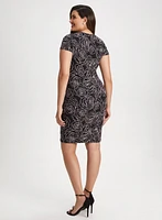 Rose Print Sheath Dress