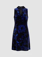 Floral Print Velour Dress