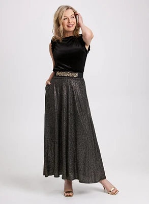 Glitter Pull-On Maxi Skirt