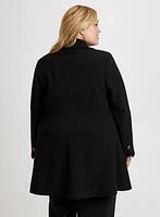 Manteau long en tricotine à boutons