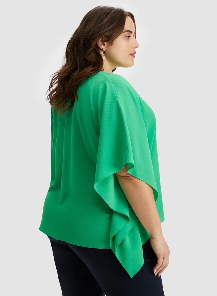 Cascading Sleeve Poncho Blouse