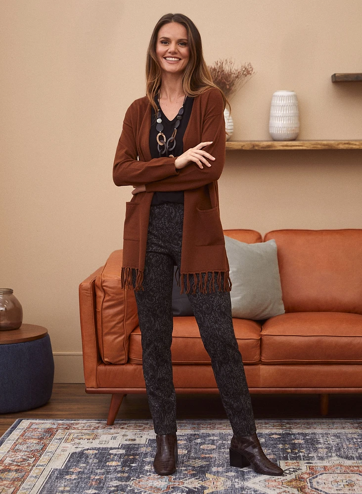 Pull-On Paisley Print Pants
