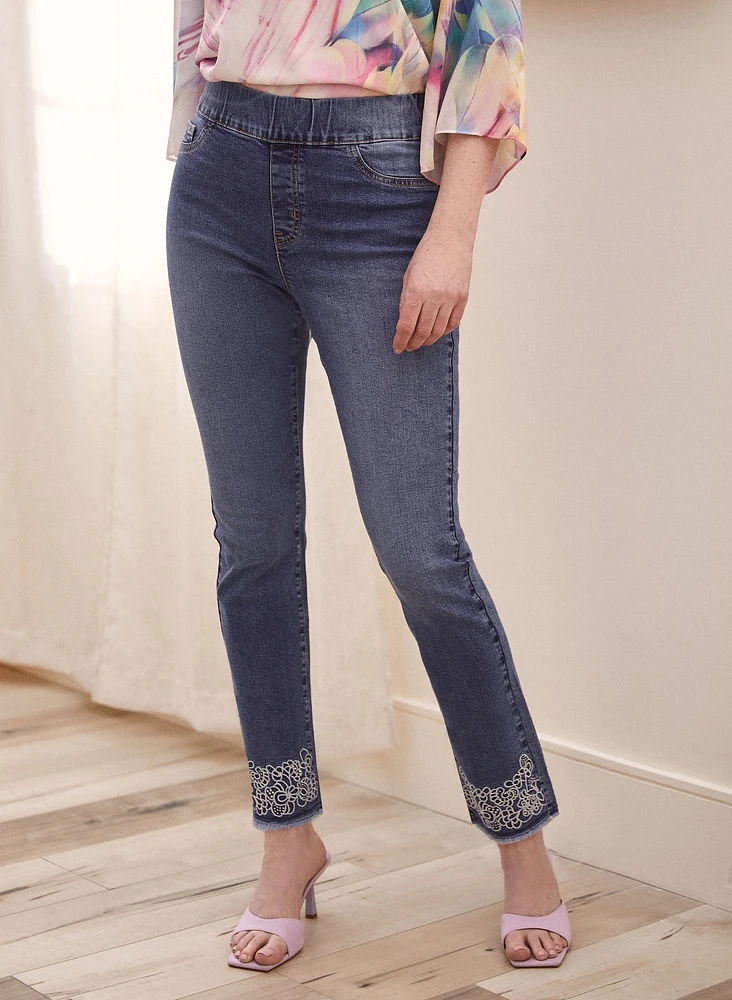 Pull-On Slim Leg Ankle Jeans