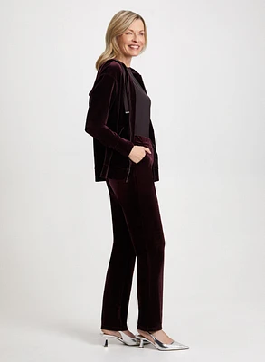 Velour Straight Leg Pull-On Pants