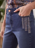 Rhinestone Detail Eco-Friendly Jeans