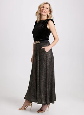 Glitter Pull-On Maxi Skirt