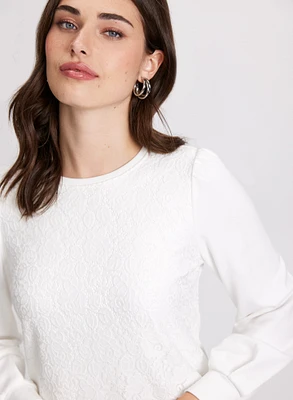 Long Sleeve Lace Front Top