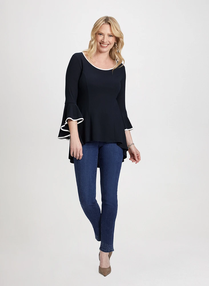 Bell Sleeve Top & Straight Leg Jeans