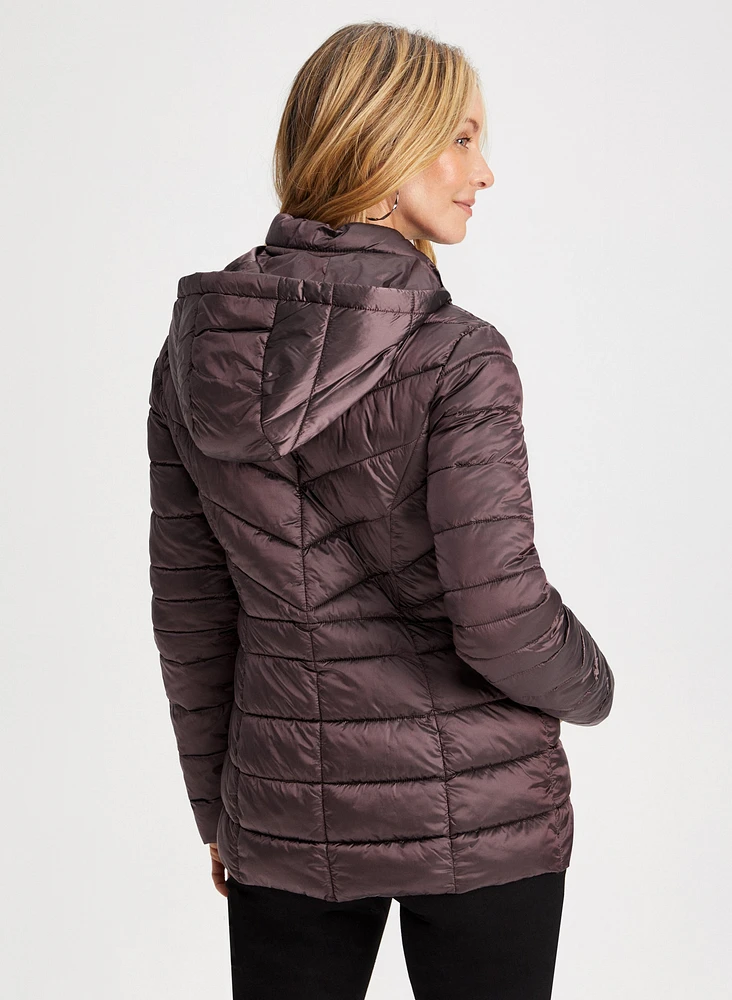 Packable Vegan Down Quilted Coat