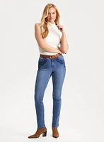 Embroidered Straight Leg Jeans