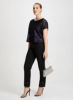 Pantalon Sofia à enfiler et blouse zébrée