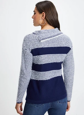 Striped Fuzzy Knit Sweater