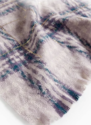 Four-Tone Tartan Print Scarf