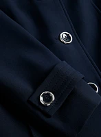 Button Front Tricotine Coat