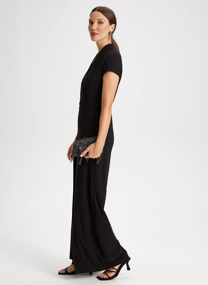 V-Neck Wide Leg Jumpsuit