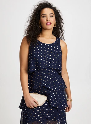 Tiered Polka Dot Print Dress