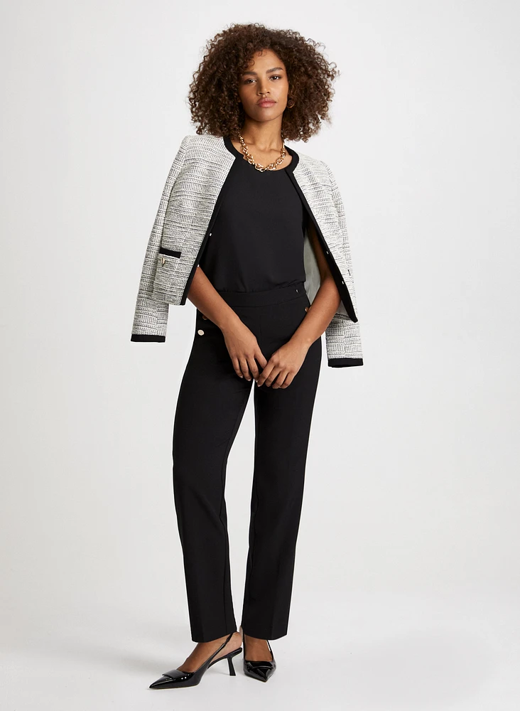 Veste en tissu bouclé et pantalon droit