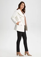 Button Front Wool Blend Coat