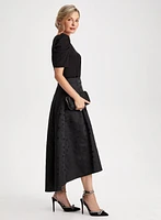 Polka Dot Motif Jacquard Skirt