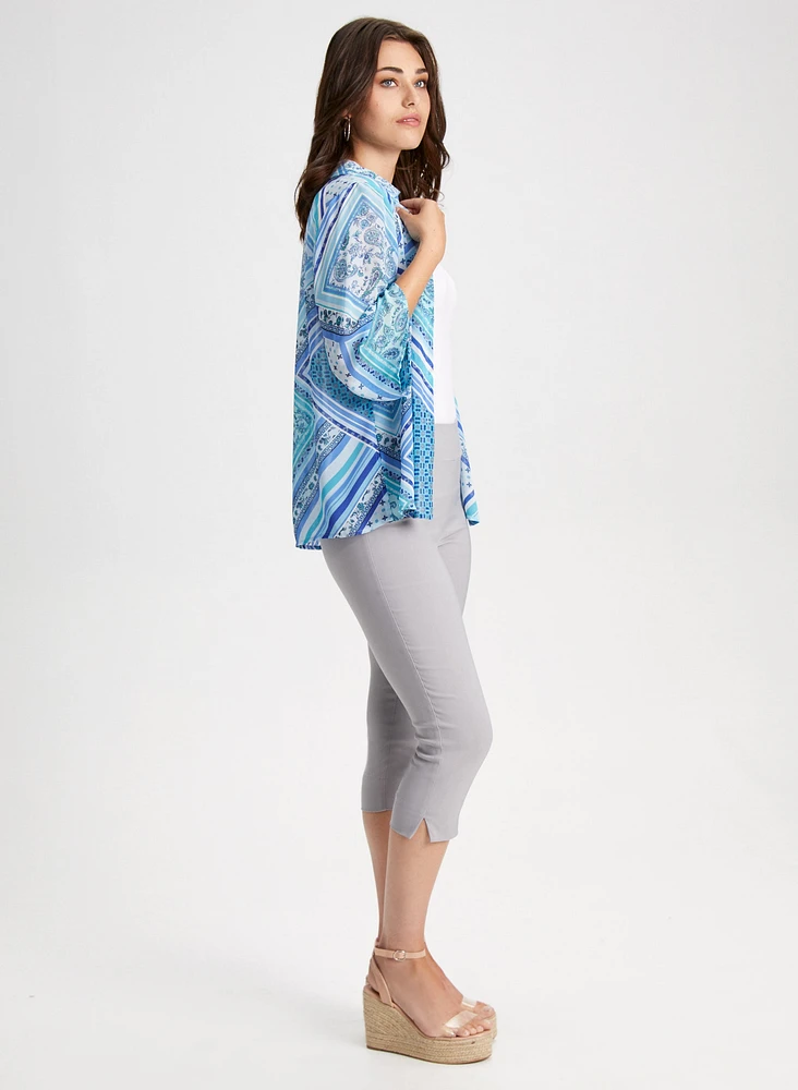 Pull-On Slit Detail Capris