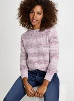 Pull rayé et pelucheux à manches longues