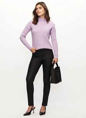 Jeweled Button Sweater & Slim Leg Pants