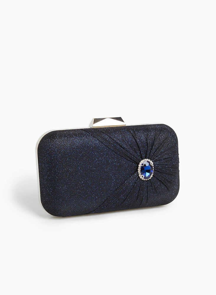 Faceted Stone Detail Clutch