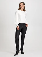 Lace Front Top & Slim Leg Jeans