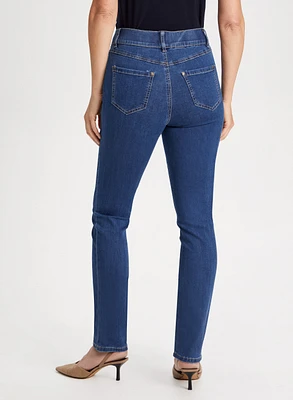 Straight Leg Pull-On Jeans