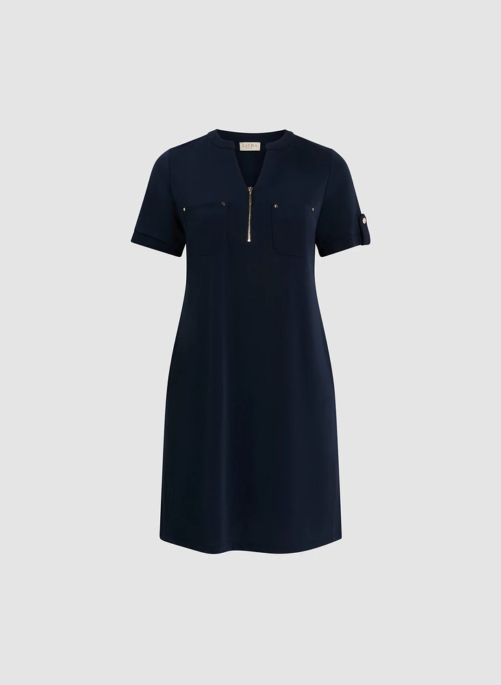 Short Sleeve Dress with Patch Pockets