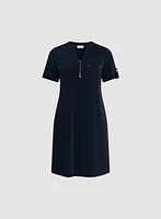 Short Sleeve Dress with Patch Pockets