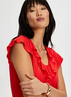 Cap Sleeve Ruffle Tee