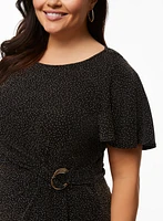 Short Sleeve Buckle Detail Top