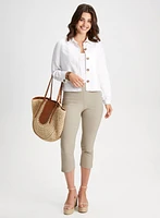 Pull-On Slit Detail Capris