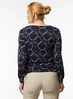 Haut à taille ajustée et motif de cercles