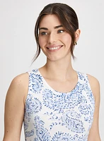 Paisley Print Sleeveless Knit Top