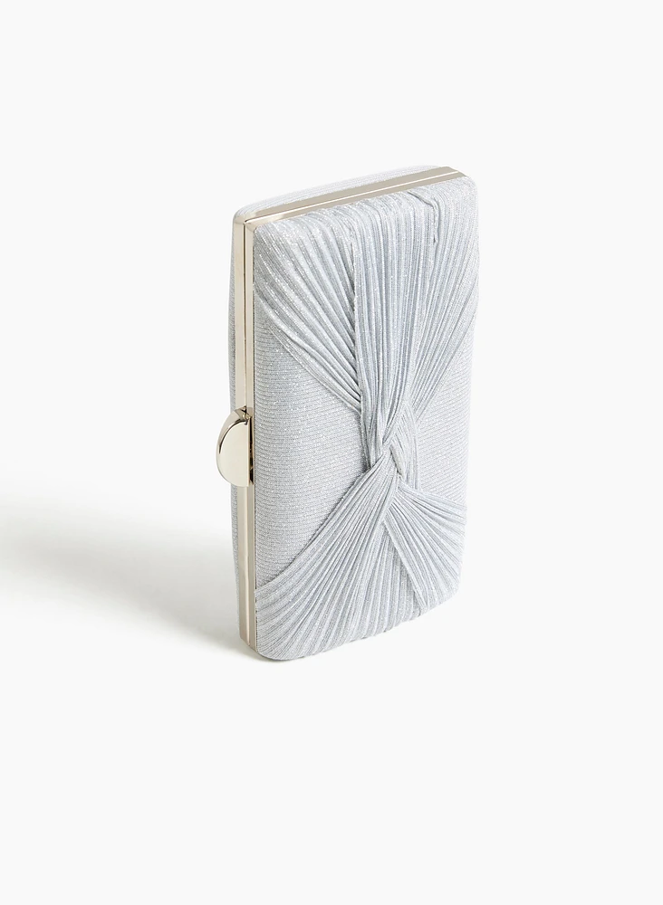 Drape Effect Shimmery Clutch