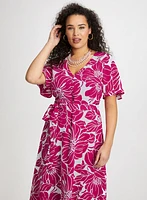 Floral Self-Tie Sash Dress