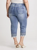 Embellished Denim Capris